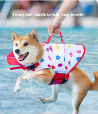 HKM-2436157 Cute Cartoon Dog Life Vest for Swimming, Durable Cloth, Various Sizes Available (XS-XXL)