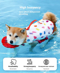 HKM-2436157 Cute Cartoon Dog Life Vest for Swimming, Durable Cloth, Various Sizes Available (XS-XXL)