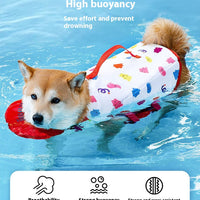 HKM-2436157 Cute Cartoon Dog Life Vest for Swimming, Durable Cloth, Various Sizes Available (XS-XXL)