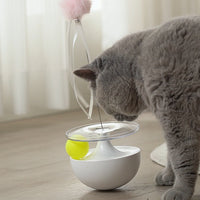 HKM-2436413 Self-Balancing Cat Tumbler Toy - Interactive Fun for Cats in White, Green, and Pink