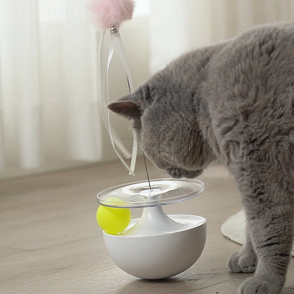 HKM-2436413 Self-Balancing Cat Tumbler Toy - Interactive Fun for Cats in White, Green, and Pink