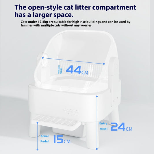 HKM-2437053 Fully Automatic Intelligent Litter Box with WiFi Connectivity - Oversized Design for Maximum Comfort and Convenience