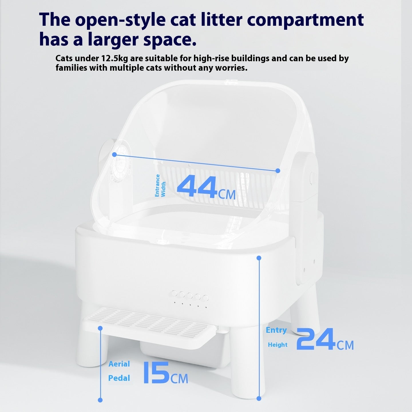 HKM-2437053 Fully Automatic Intelligent Litter Box with WiFi Connectivity - Oversized Design for Maximum Comfort and Convenience