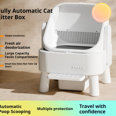 HKM-2437053 Fully Automatic Intelligent Litter Box with WiFi Connectivity - Oversized Design for Maximum Comfort and Convenience