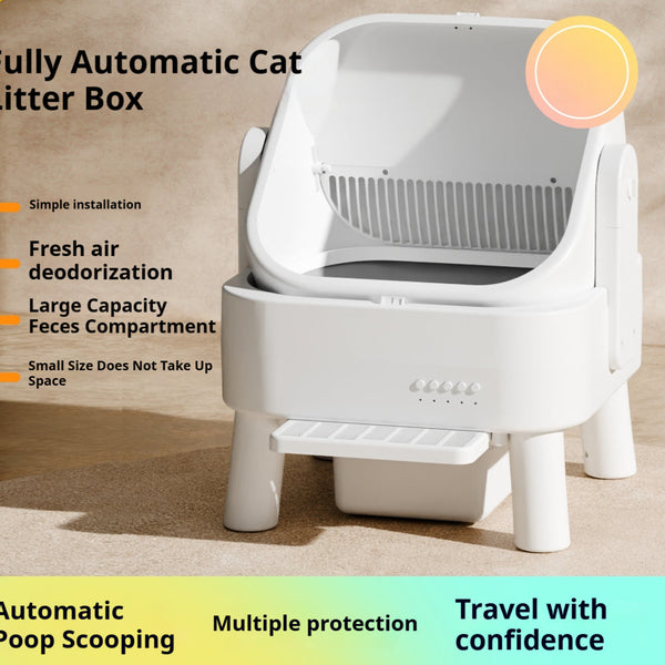HKM-2437053 Fully Automatic Intelligent Litter Box with WiFi Connectivity - Oversized Design for Maximum Comfort and Convenience