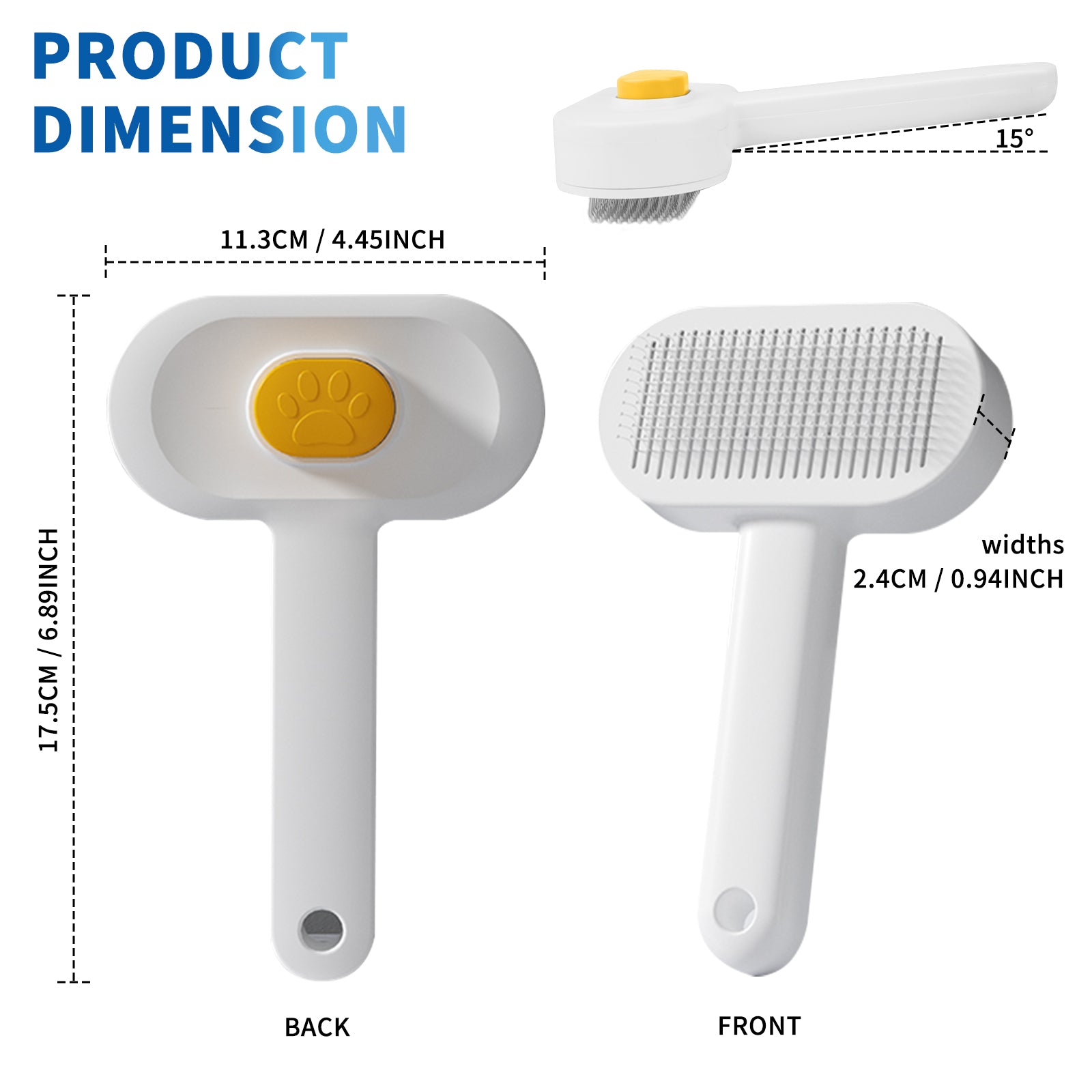 HKM-2437181 Universal Pet Hair Removal Comb for Gentle Detangling and Care of Your Pet's Coat