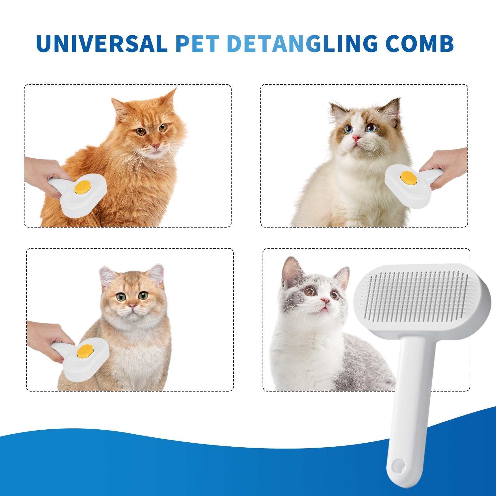 HKM-2437181 Universal Pet Hair Removal Comb for Gentle Detangling and Care of Your Pet's Coat