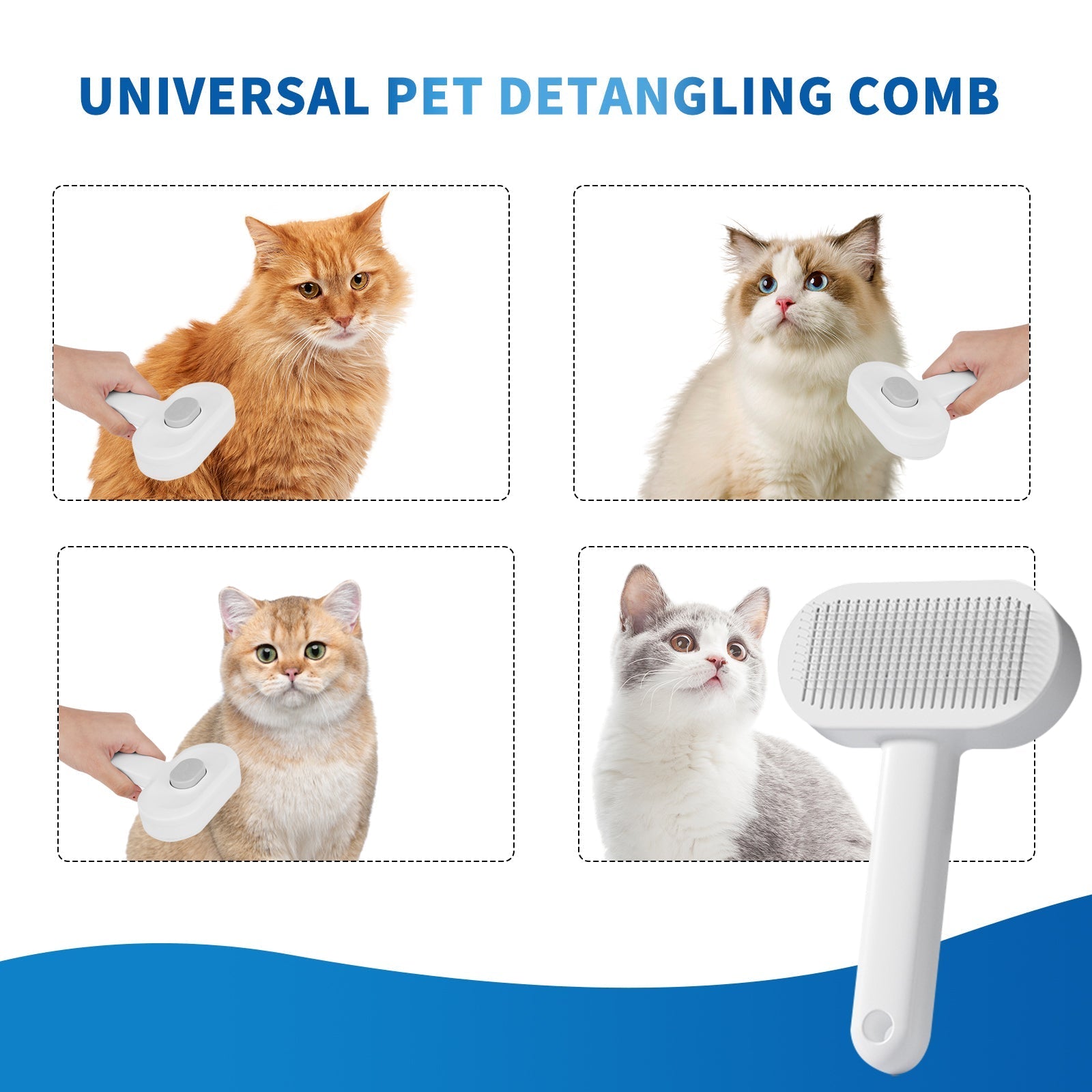 HKM-2437181 Universal Pet Hair Removal Comb for Gentle Detangling and Care of Your Pet's Coat