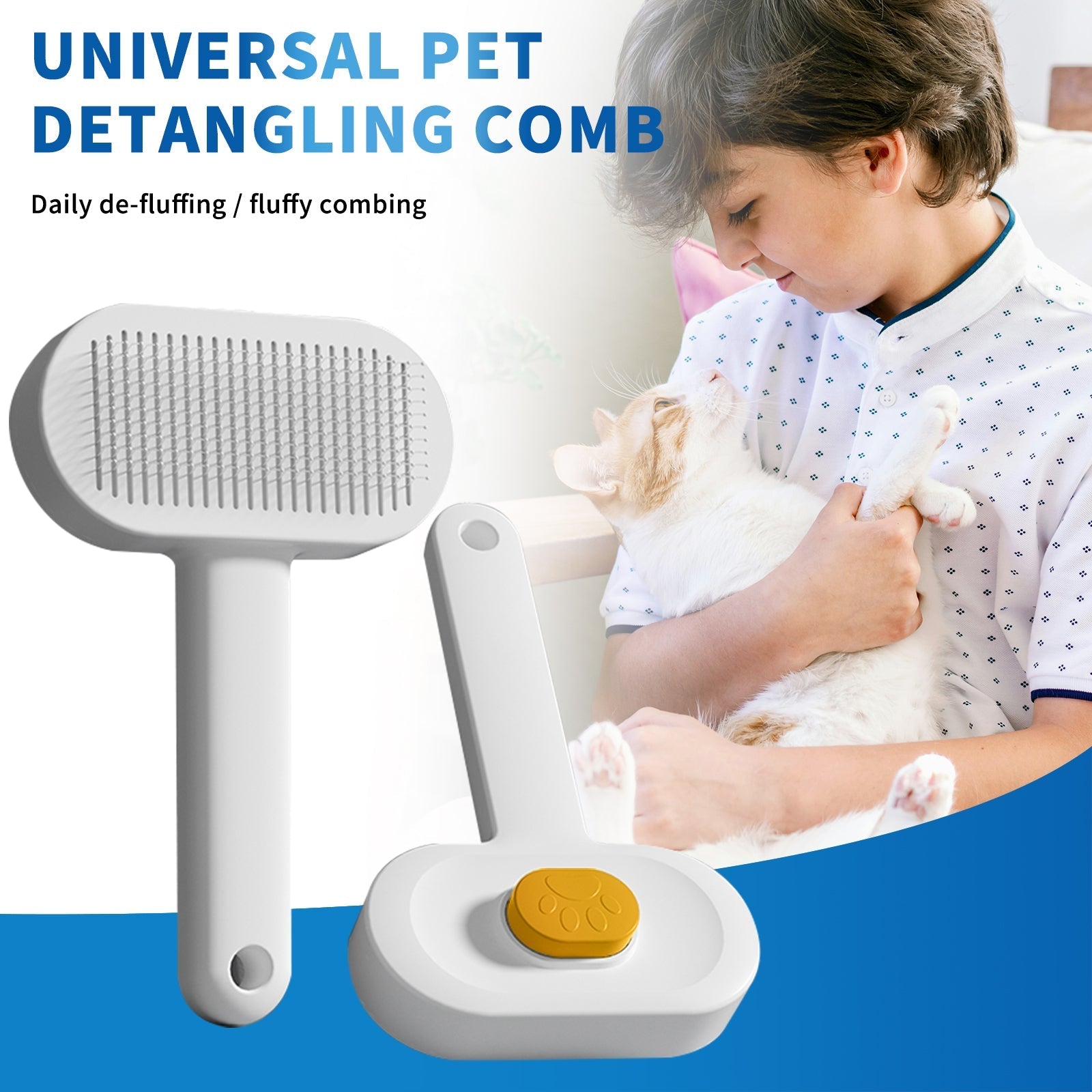 HKM-2437181 Universal Pet Hair Removal Comb for Gentle Detangling and Care of Your Pet's Coat