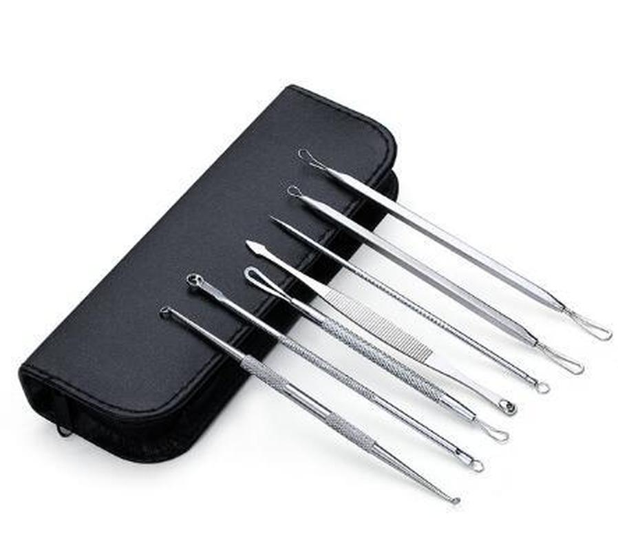HKM-243731 7-Piece Stainless Steel Acne Removal Needle Set for Blackhead Extractions