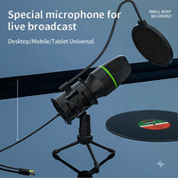 HKM-243731 USB Condenser Microphone for Live Recording with Tripod and Noise Reduction