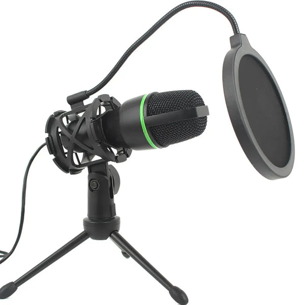 HKM-243731 USB Condenser Microphone for Live Recording with Tripod and Noise Reduction