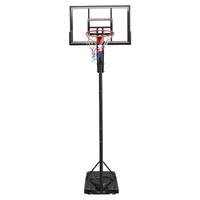 HKM-243859 Adjustable Portable Basketball Hoop with PC Backplate, Large Base and Wheels (7.55-10.00 Ft)