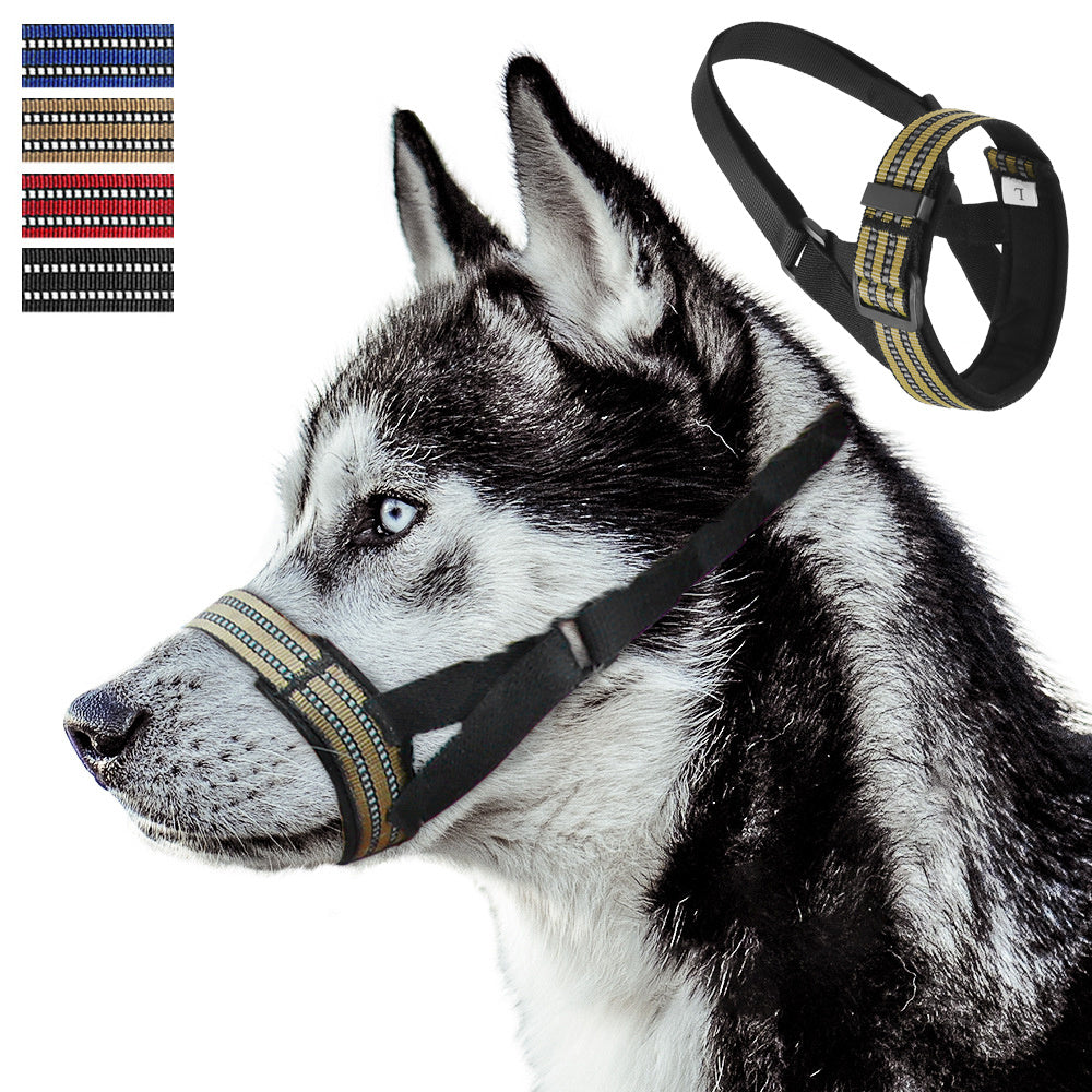 HKM-2438845 Reflective Adjustable Muzzle for Medium to Large Dogs - Ideal for Siberian Huskies and Golden Retrievers