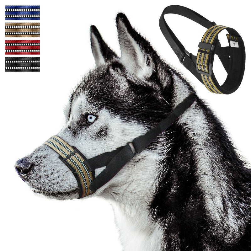 HKM-2438845 Reflective Adjustable Muzzle for Medium to Large Dogs - Ideal for Siberian Huskies and Golden Retrievers