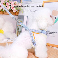 HKM-2440637 Plaid Dog Leash Vest with Fleece Lining and Snack Bag, Multiple Colors Available