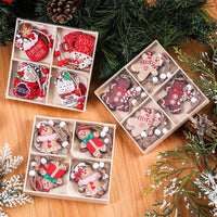 HKM-244115 Wooden Gingerbread Man Christmas Decoration Box Set - 12 Pieces