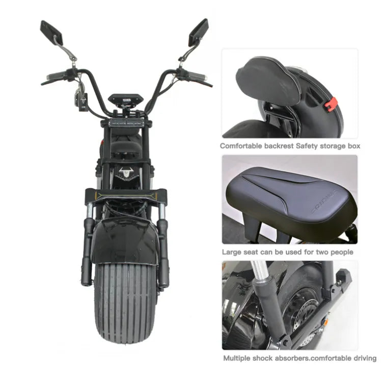 HKM-244179 Powerful 2000W Fat Tire Electric Scooter with 60V Battery, 60-80km Range and Max Speed of 65km/h