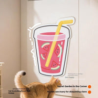 HKM-2442173 Vertical Cat Scratch Board with Cartoon Fruit Designs, Soft Felt Material - 45×60cm