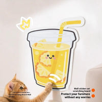 HKM-2442173 Vertical Cat Scratch Board with Cartoon Fruit Designs, Soft Felt Material - 45×60cm
