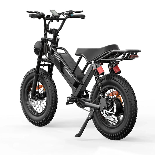 HKM-244307 750W Electric Mountain Bike with 48V Battery and 20 Inch Wheels - Dual Suspension for Adults