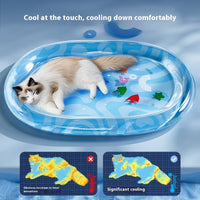 HKM-2443197 Large Inflatable Cat Water Cushion Pet Bed with Ice Pad and Inflator