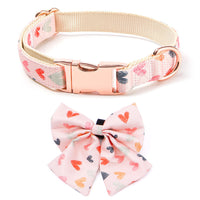 HKM-2443325 Valentine's Day Themed Dog Walking Suit with Collar, Bow, and Leash - Various Styles Available