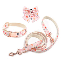 HKM-2443325 Valentine's Day Themed Dog Walking Suit with Collar, Bow, and Leash - Various Styles Available