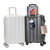 HKM-244371 3-Piece Lightweight Wheeled Travel Luggage Set - Mini Cabin Suitcase and Trolley Bag, 28-Inch Size