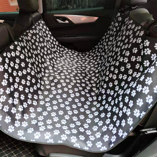 HKM-2446141 Multifunctional Waterproof Pet Car Seat Cushion - Detachable, Available in Red, Black, Blue, and Footprints Design