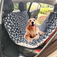 HKM-2446141 Multifunctional Waterproof Pet Car Seat Cushion - Detachable, Available in Red, Black, Blue, and Footprints Design