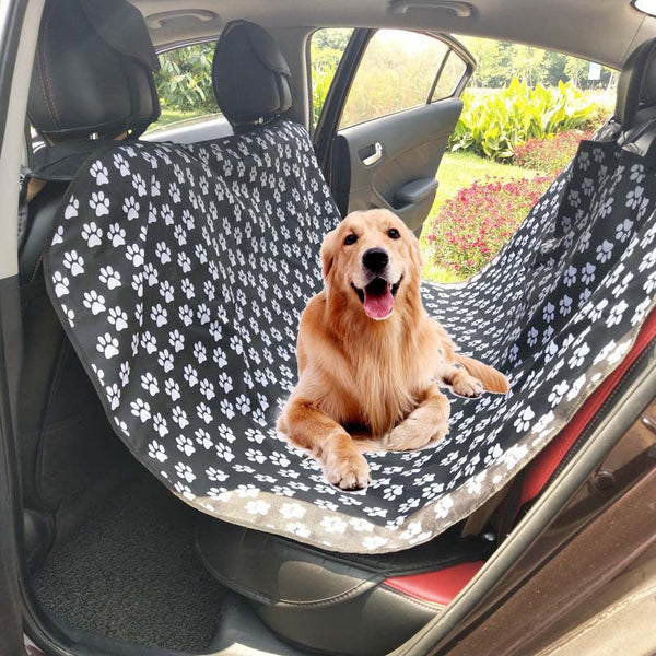 HKM-2446141 Multifunctional Waterproof Pet Car Seat Cushion - Detachable, Available in Red, Black, Blue, and Footprints Design
