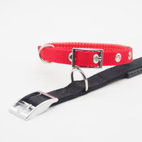 HKM-2446909 Reflective Nylon Dog Collars with Traction Belt - Medium to XL Sizes Available
