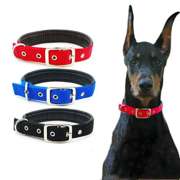 HKM-2446909 Reflective Nylon Dog Collars with Traction Belt - Medium to XL Sizes Available