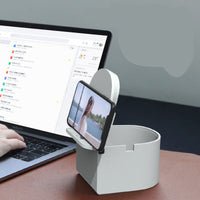 HKM-244691 Multifunctional Lazy Desktop Mobile Phone Holder in Cool Gray and Pumpkin Red