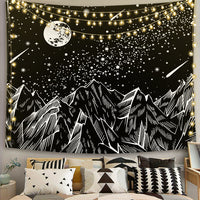 HKM-244819 Black and White 3D Digital Printed Polyester Tapestry for Home and Outdoor Use