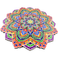 HKM-244819 Mandala Irregular Wooden Puzzle for Teens - A3, A4, A5 Sizes, Wooden Material, Engaging Design