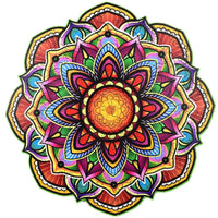 HKM-244819 Mandala Irregular Wooden Puzzle for Teens - A3, A4, A5 Sizes, Wooden Material, Engaging Design
