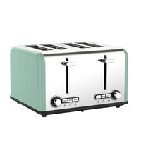 HKM-244883 Extra Wide 4 Slice Bread Toaster with Reheat, Defrost, and Cancel Functions – 6 Level Browning Control, Retro Design