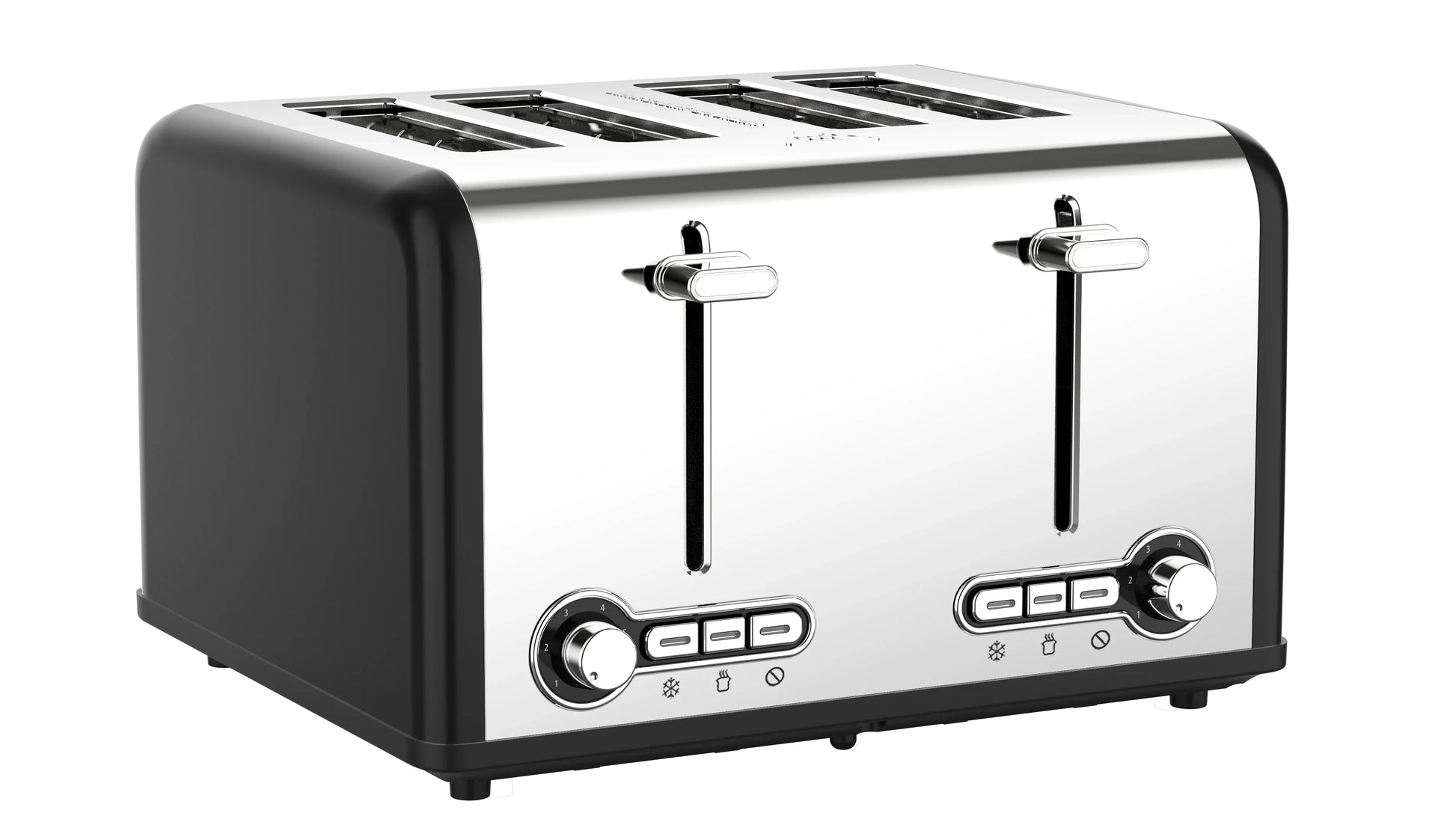 HKM-244883 Extra Wide 4 Slice Bread Toaster with Reheat, Defrost, and Cancel Functions – 6 Level Browning Control, Retro Design
