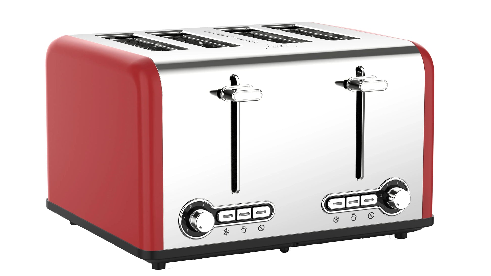 HKM-244883 Extra Wide 4 Slice Bread Toaster with Reheat, Defrost, and Cancel Functions – 6 Level Browning Control, Retro Design