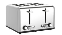 HKM-244883 Extra Wide 4 Slice Bread Toaster with Reheat, Defrost, and Cancel Functions – 6 Level Browning Control, Retro Design