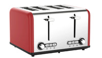 HKM-244883 Extra Wide 4 Slice Bread Toaster with Reheat, Defrost, and Cancel Functions – 6 Level Browning Control, Retro Design