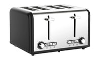 HKM-244883 Extra Wide 4 Slice Bread Toaster with Reheat, Defrost, and Cancel Functions – 6 Level Browning Control, Retro Design