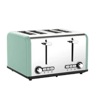 HKM-244883 Extra Wide 4 Slice Bread Toaster with Reheat, Defrost, and Cancel Functions – 6 Level Browning Control, Retro Design