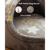 HKM-2451133 Cozy House-Shaped Pet Bed with Removable Cushion - Crystal Velvet, Sizes S, M, L