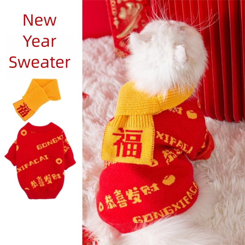 HKM-2451645 Winter Cat Costumes with Traditional Design, Soft Cotton Vests for Kittens and Puppies
