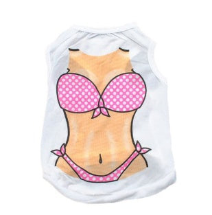 HKM-2452669 Hawaiian Print All-Poly Cotton Bikini Vest for Cats and Dogs