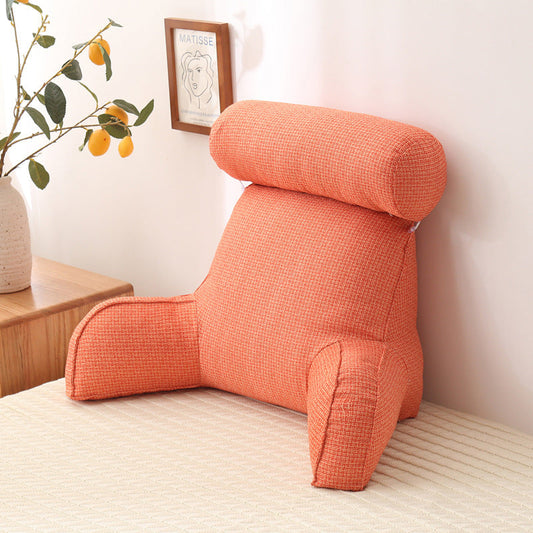 HKM-245267 Korean Style Large Backrest Cushion with Arm and Neck Support, Linen & Pearl Cotton Filling