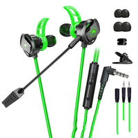 HKM-245331 In-Ear Wired Gaming Headset with Long Microphone and 3.5mm Audio Adapter
